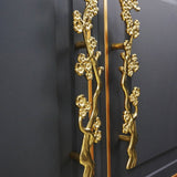 Brass Plum Blossom Branch Cabinet Door Handle