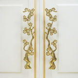 Brass Plum Blossom Branch Cabinet Door Handle